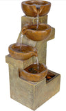 Alpine Corporation WCT726 Indoor/Outdoor Tabletop Tiered Pouring Pots Waterfall Fountain with Natural Stone Look, 16", Brown