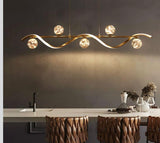 40.2" Dimmable Kitchen Island Lighting, Gold 4-Light Dining Room Light Fixture Over Table Linear LED Chandelier Island Lights for Kitchen