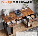 48” Writing Desk Home Office Computer Desk Bedroom Vanity Table Rustic Brown Wood Small Space