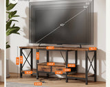 55”TV Stand with Power Outlets & Fabric Drawers for TVs Up to 75”