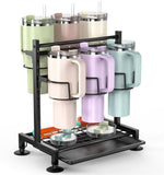Stanley Cup Water Bottle Organizer Rack with Handle & Drain Tray, 30/40oz