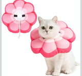 PUPTECK Soft Cat Cone Collar – Adjustable Flower Recovery Collar, Pink Large