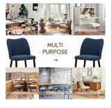COLAMY Upholstered Dining Chairs Set of 2 PU Leather Kitchen Side Chairs Wood Legs Blue