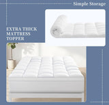 Mattress Pad Queen Size,Extra Thick Cooling Mattress Cover,Mattress Topper with 8-21" Deep Pocket,Mattress Pad Cover Cotton Top,White, 60x80 Inches
