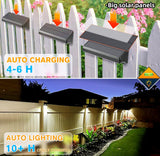 Solar Fence Lights 8 Pack-Plus,100 Lumen Outdoor Solar Light IP65 Waterproof, Warm White and Cool White Modes,Fence Lights Otdoor Solar Lighting for Backyard,Garden,Fence,Wall,Deck,Stairs