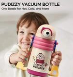 Babycare Insulated Water Bottle for Kids, 15oz Stainless Steel Toddler Water Bottle with Straw, Pink