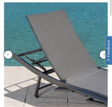 SunVilla Commercial Sling Wave Chaise Lounge with Adjustable Armrests, 2-pack