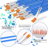 2 - Pack 100 Pcs Paint Brushes Round Flat Small Brush Bulk for Detail Painting