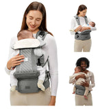 Effortless Baby Carrier with Hip Seat - Ergonomic Toddler Carrier (13.2-33 lbs), Adjustable Slide Lock & Knob, Hip-Healthy Design for Parent's Back Relief, Gray