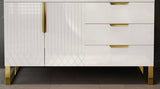 35” White Freestanding Single Bathroom Vanity Cabinet 3 Drawers Only-Sink Not Included