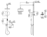 Modern 10" Wall Mounted Rain Shower System With Handheld
