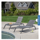 SunVilla Nora Woven Chaise Lounge with Wheels - Woven Wicker Outdoor Chaise Lounge