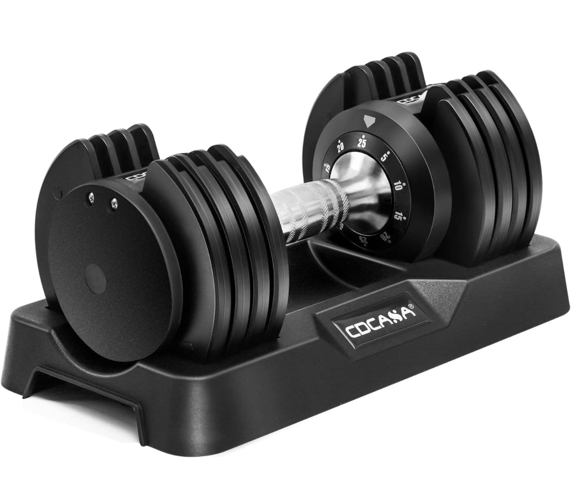 Adjustable Dumbbell Set, 25LB Dumbbells Weight Set with Anti-Slip Metal Handle, Fast Adjust Weights by Turning Handle Suitable for Full Body Workout Fitness