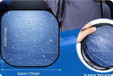 5pc Car Window Sunshade Set (Water Drop Blue) | UV Heat Block Privacy 17 x 14 Inch Baby Car Window Shades with 12 Suction Cups Sun and Protection for Child Kids