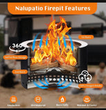 20.87” Smokeless Outdoor Fire Pit 304 Stainless Steel Double Wall Wood Burning Firepit
