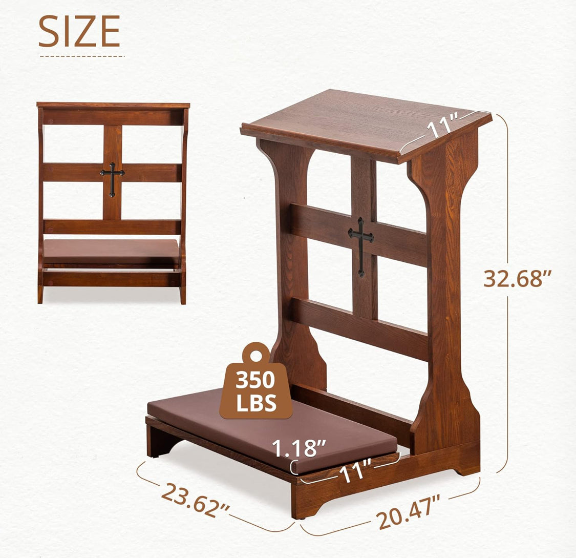 Wooden Prayer Bench Stool, Padded Kneeling Stool for Prayer, Church Pr