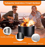 20.87” Smokeless Outdoor Fire Pit 304 Stainless Steel Double Wall Wood Burning Firepit