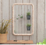 20 in. W x 31.5 in. H Distressed Rectangle Wood Brown Frame Accent Mirror