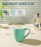 Porcelain Coffee Mugs 16oz – Set of 6 Cups for Latte, Tea & Cappuccino