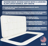Boat Hatch, Marine Access Hatch, Boat Hatch Lids, Locking Slam Latch System, Off-Whiteaaae