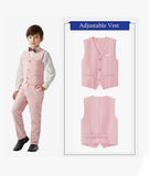 Boys 5-Piece Slim Fit Formal Suit Set w/ Suspenders, Multi-Color, 16Y