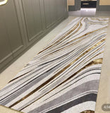 2'X 8' Luxury Abstract Runner Washable Rug With Marble Pattern Carpet