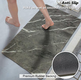 GOS Bath Mat - Non Slip Absorbent Bath Mat for Bathroom - Quick Dry, Washable, Thin Bathmat - Fit Under Door - Rubber Shower Rug, 17"x59"