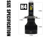 Hikari H4/9003/HB2 LED Light Bulbs Dual Beam 45W 20000LM 6000K Cool White Pair