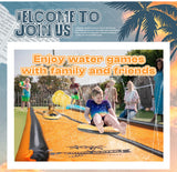 Slip and Water Slide for Kids and Adults Extra Long Water Slides for Backyard Build in Sprinkler with Two Bodyboards Heavy Duty Summer Outdoor Backyard Water Toys