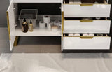 35” White Freestanding Single Bathroom Vanity Cabinet 3 Drawers Only-Sink Not Included