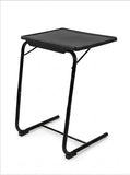 Folding TV Tray Table Black Portable Side Table with Metal Frame 20” Wide