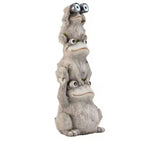 Reduced - 23 in. Tall Outdoor Solar Powered Stacked Frog Family Statue with LED Lights