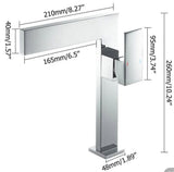 Chrome Ultra-Thin Single Handle Waterfall Bathroom Vessel Sink