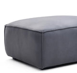 35" Rectangle Loft Ottoman Performance Leather Dark Gray