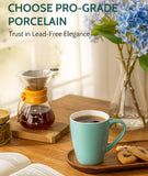 Porcelain Coffee Mugs 16oz – Set of 6 Cups for Latte, Tea & Cappuccino