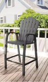 Balcony Tall Adirondack Chair with Aluminum Frame, Poly Bar Height Adirondack Chairs, Weather Resistant High Chairs for Deck, Porch, Black