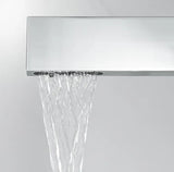 Chrome Ultra-Thin Single Handle Waterfall Bathroom Vessel Sink