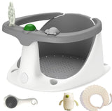 Baby Bath Seat with Cushion & Armrest, 6–18M Tub Chair + Brush, Cup & Cap