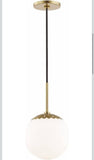 Mitzi Traditional Frosted Globe Pendant Light Aged Brass