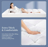 Mattress Pad Queen Size,Extra Thick Cooling Mattress Cover,Mattress Topper with 8-21" Deep Pocket,Mattress Pad Cover Cotton Top,White, 60x80 Inches