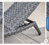 SunVilla Nora Woven Chaise Lounge with Wheels - Woven Wicker Outdoor Chaise Lounge