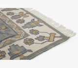 5 x 8 Flatweave Area Rug – Hayes Collection (Jade, Gray/Blue, Turkish-inspired)