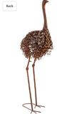 Alpine Corporation JUM282 Alpine 45" Tall Metal Peaking Ostrich Standing Yard Statue Decoration Outdoor Décor, Brown