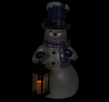 3FT Snowman Statue w/ Lantern & LED Candle – Indoor Outdoor Holiday Decor