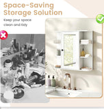 26” Wall-Mounted Bathroom Medicine Cabinet with Mirror & Adjustable Storage Shelf