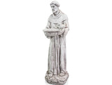 Alpine Corporation 45" Tall Outdoor Saint Francis Birdbath Statue Yard Art Decoration, Light Gray
