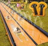 Slip and Water Slide for Kids and Adults Extra Long Water Slides for Backyard Build in Sprinkler with Two Bodyboards Heavy Duty Summer Outdoor Backyard Water Toys