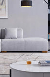 Modern Light Gray Technical Fabric Valmolar Right Facing Side Sofa Sectional, Sofa Chair, Chase Lounger, Bedroom, Single, Studio, Loft