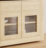 Wood Sideboard with 2 Drawers and Shelves