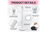 4 Pc Stainless Steel Stanchion Posts with White Velvet Ropes Crowd Control Set